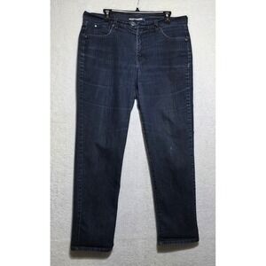 Bandolino Blu Mandie Straight Leg Jeans Women's 16 Dark Indigo High Rise Stretch